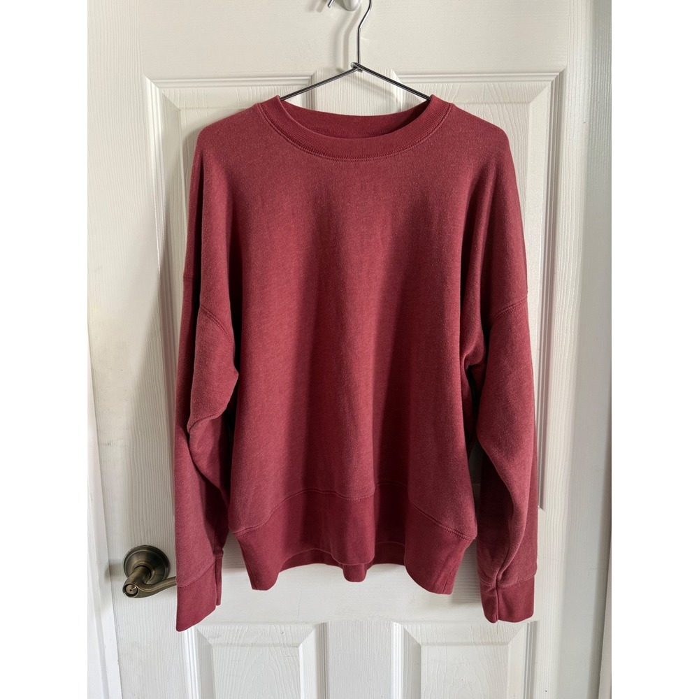 American Eagle Mens Small Burgundy Red Crewneck Sweatshirt Fleece Pullover